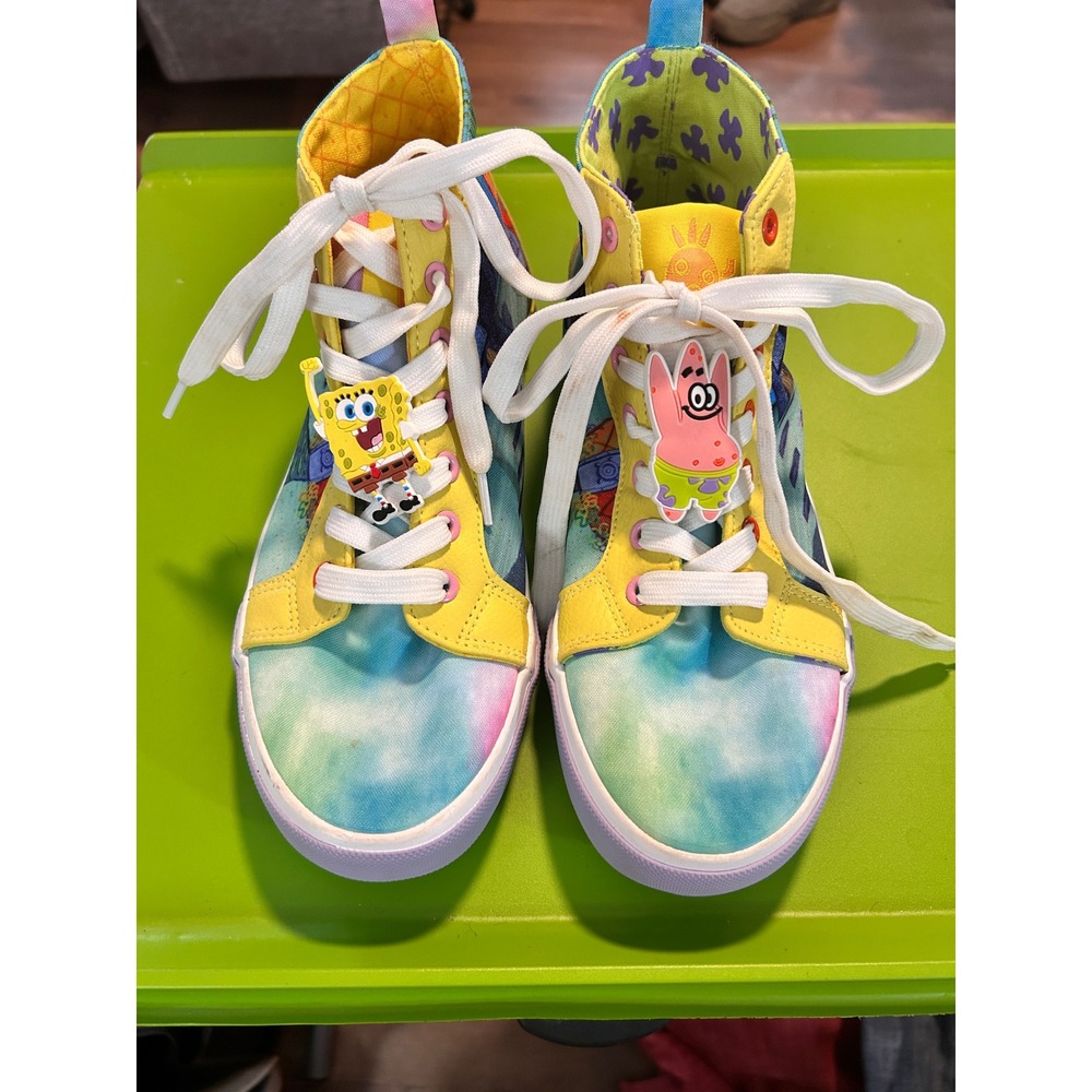 Ground Up SpongeBob SquarePants High Top Sneakers Multi Color Character Charms 4